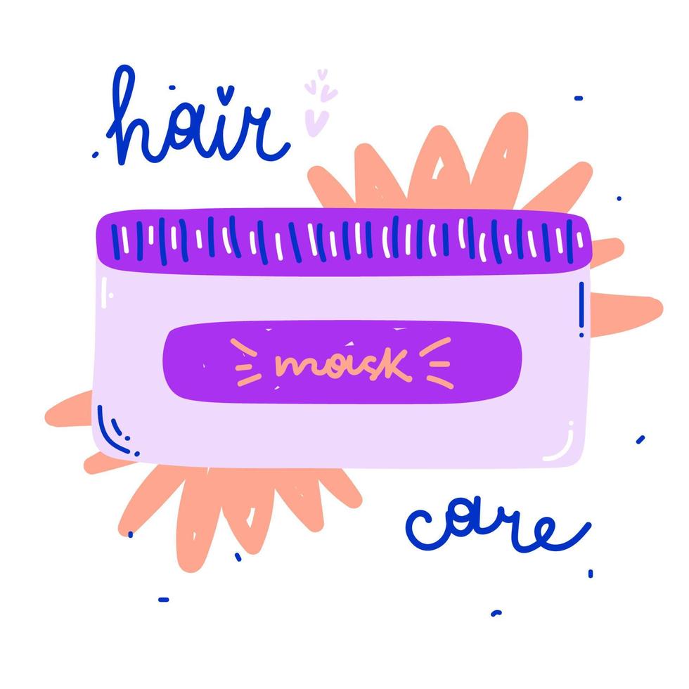 ilustración vectorial moderna de máscara para el cabello en estilo dibujado a mano vector