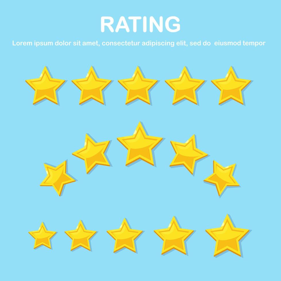 Star rating. Client feedback, customer review. Survey for marketing service. Vector flat design.