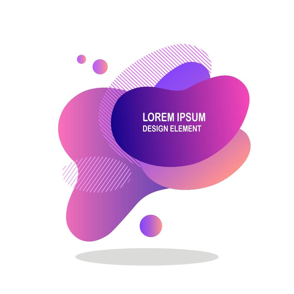 Abstract liquid shape isolated on white background. Gradient banner with fluid forms, wave, lines. Modern logo. Vector design