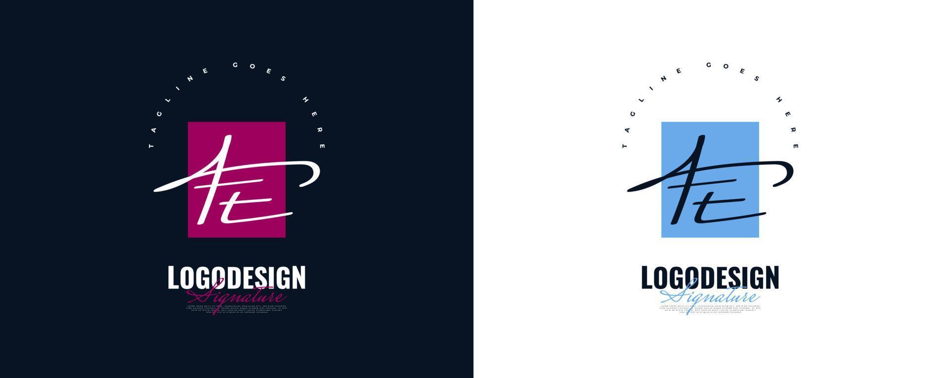 Initial F and T Logo Design in Elegant and Minimalist Handwriting Style. FT Signature Logo or Symbol for Wedding, Fashion, Jewelry, Boutique, and Business Identity vector