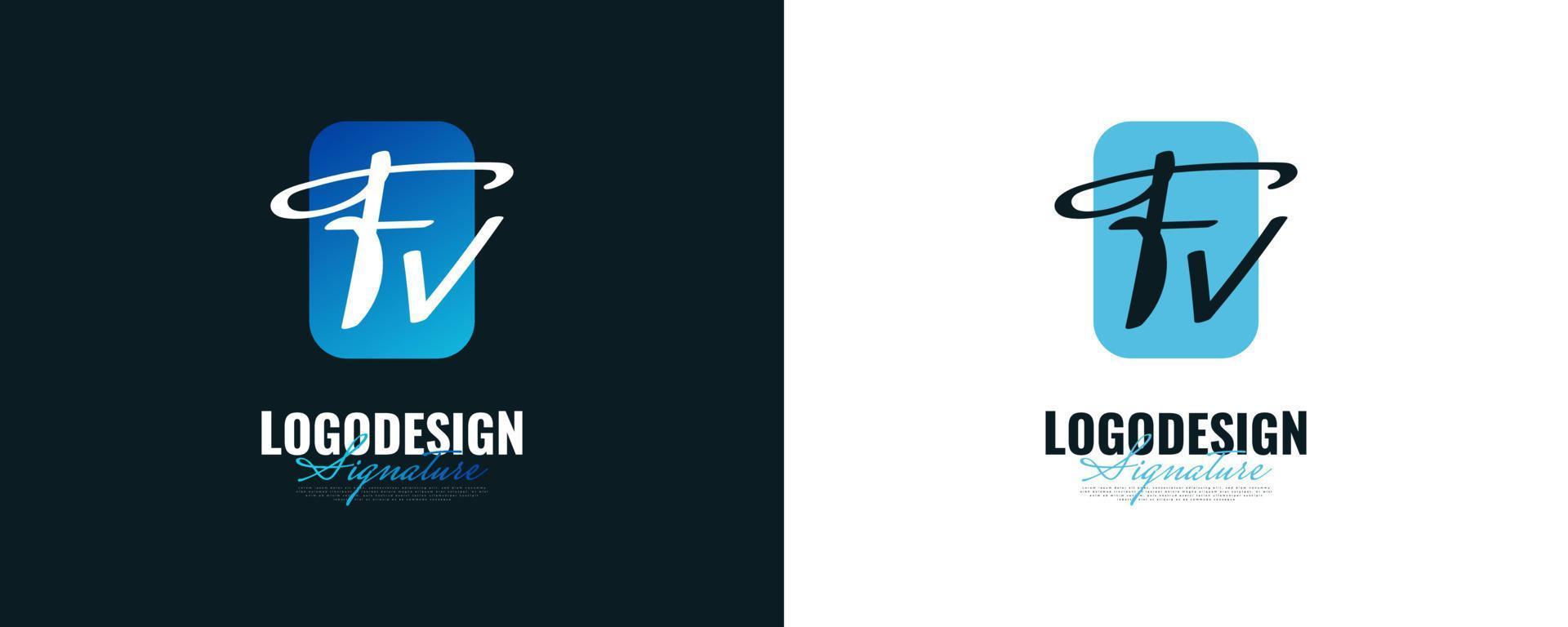 diseño inicial del logotipo f y v en un estilo de escritura elegante y minimalista. logotipo o símbolo de la firma fv para bodas, moda, joyería, boutique e identidad comercial vector