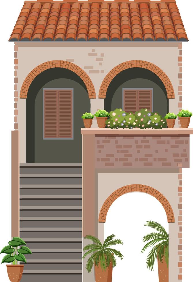 Traditional Italian architecture house building vector