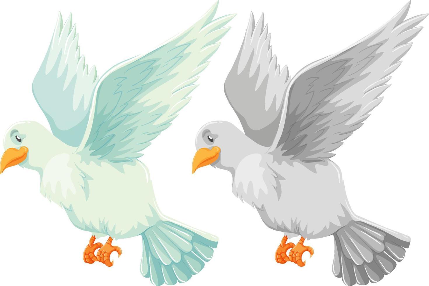 Cartoon white dove on white background vector