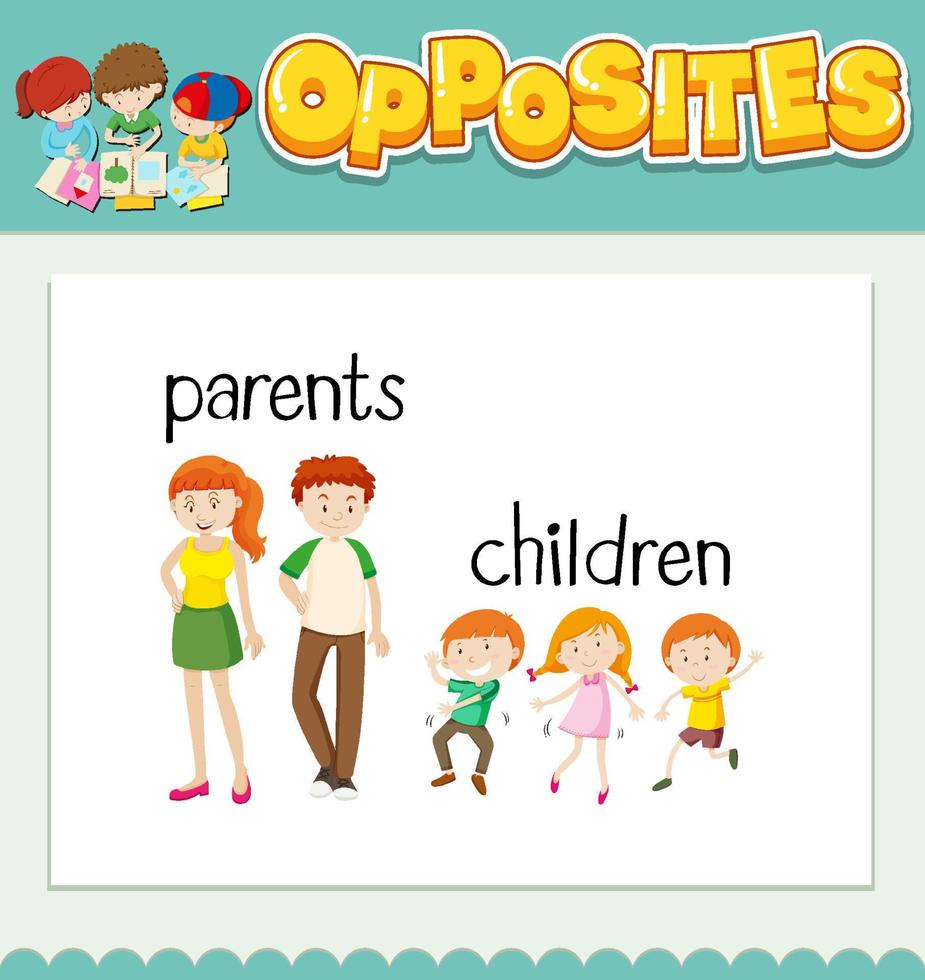 Opposite words for parent and children vector