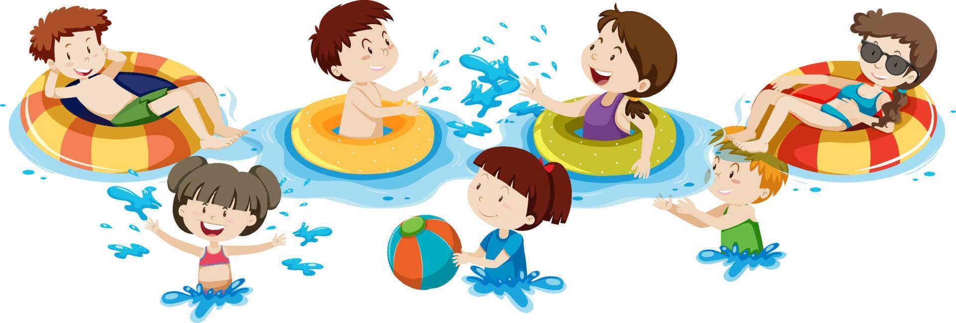 A set of children and beach activities vector