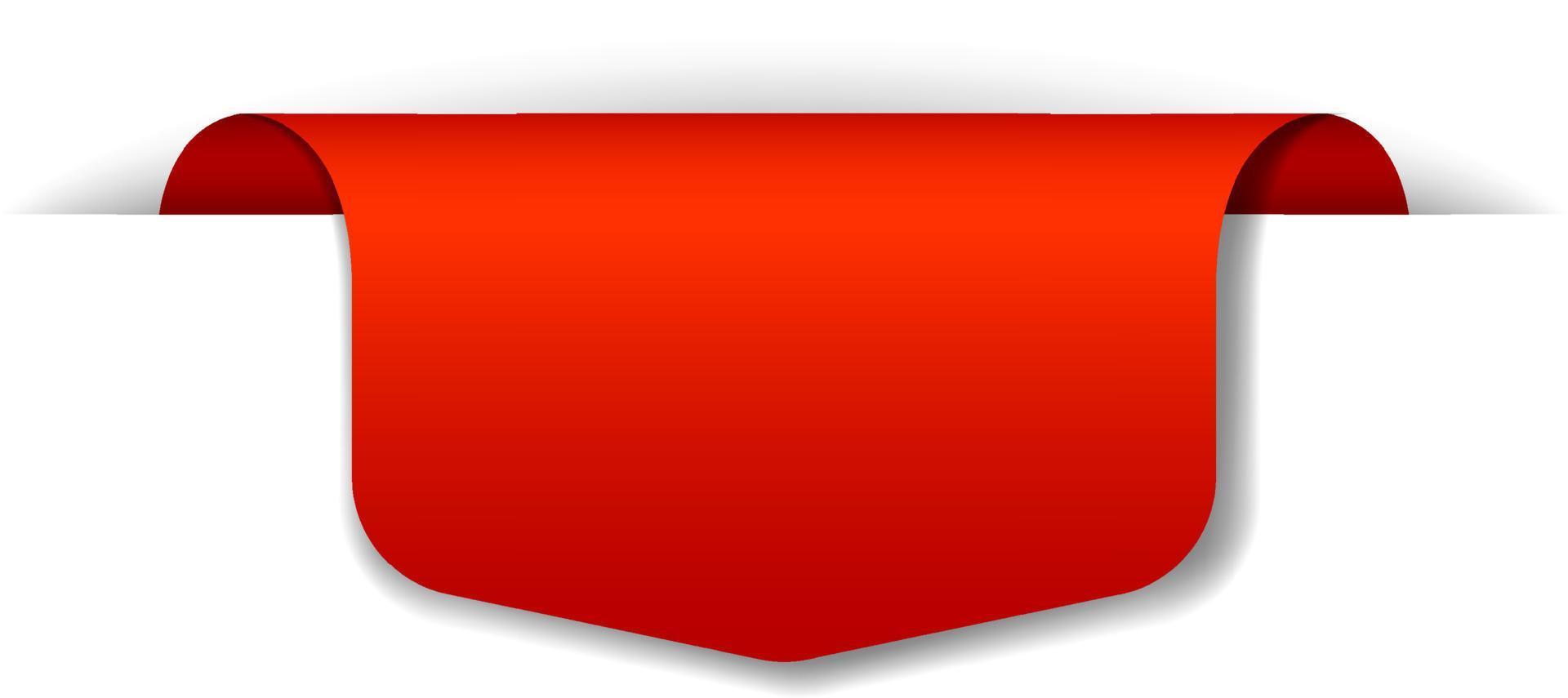 diseño de banner rojo sobre fondo blanco vector