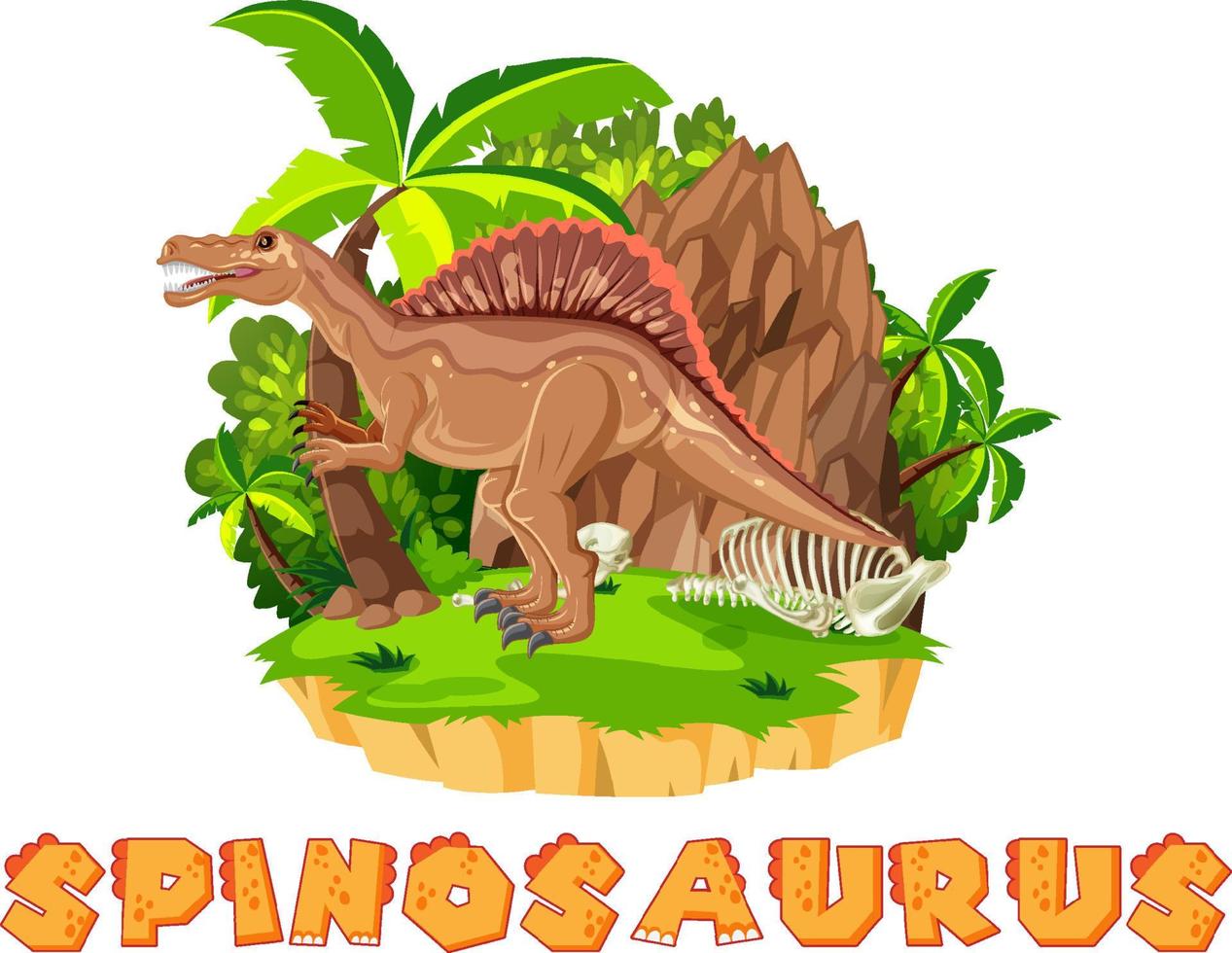 Spinosaurus standing on the ground vector