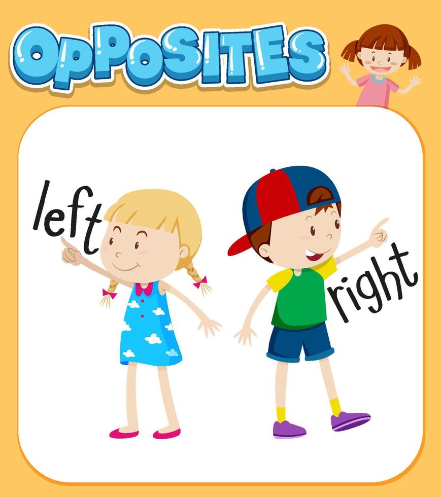 Opposite words for left and right vector