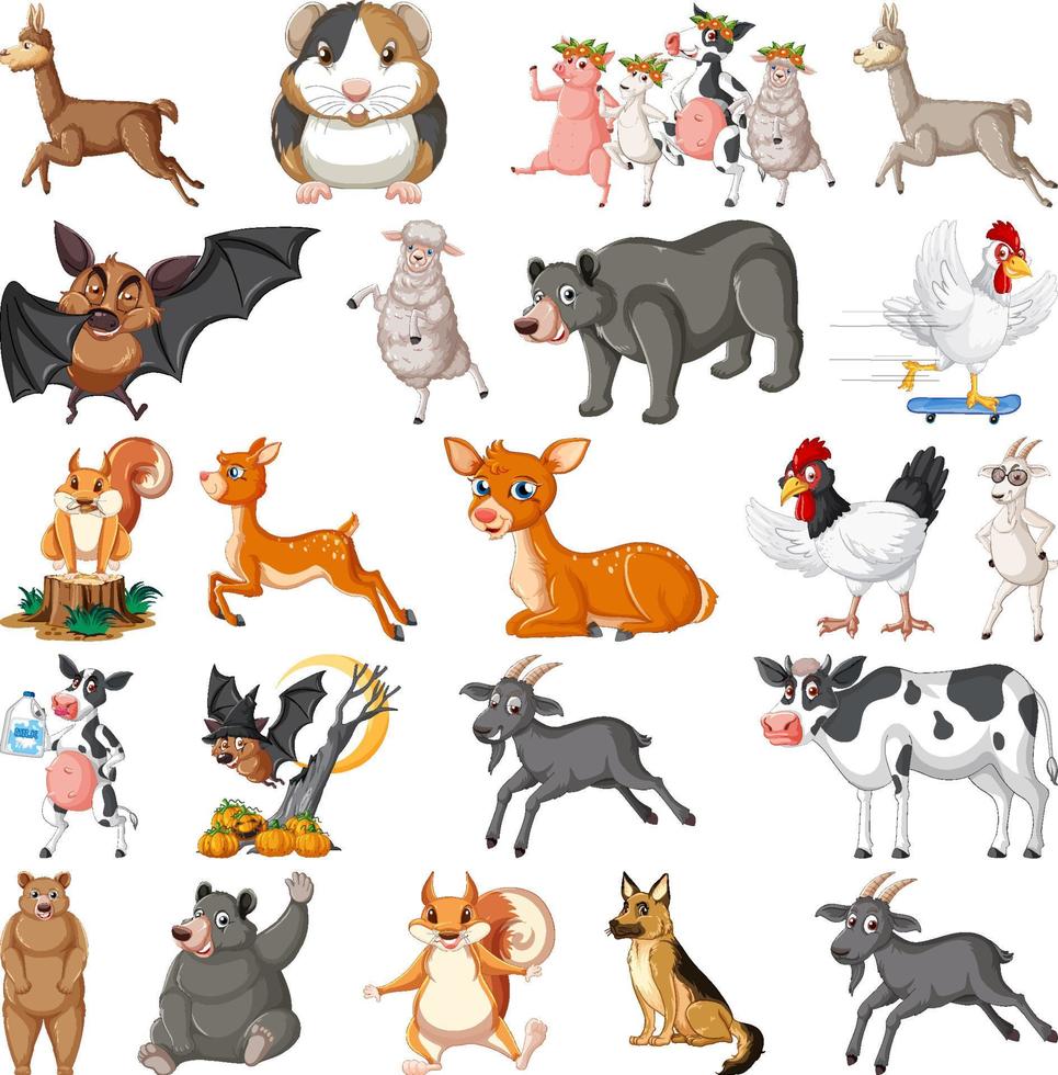 Set of different kids of animals vector
