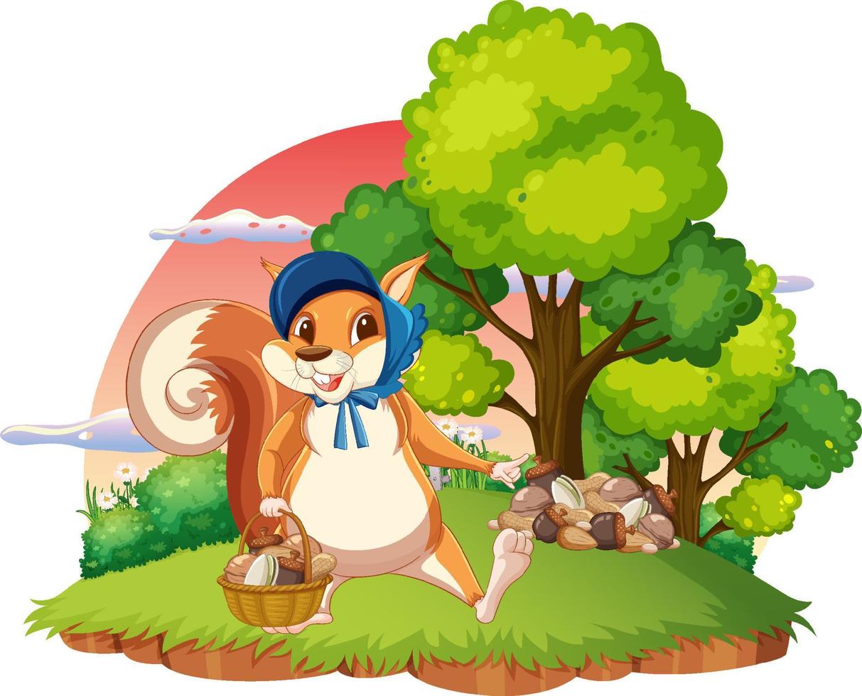 A squirrel walking on island vector
