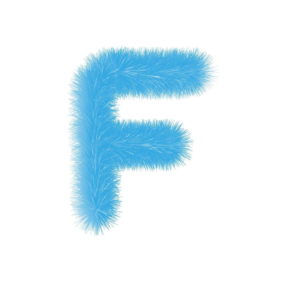 Feathered letter F font vector. Easy editable letters. vector