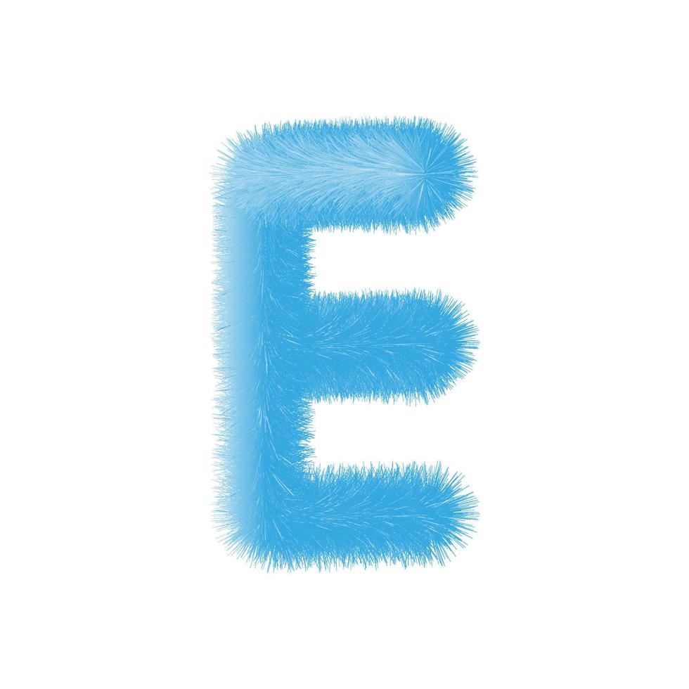 Feathered letter E font vector. Easy editable letters. vector