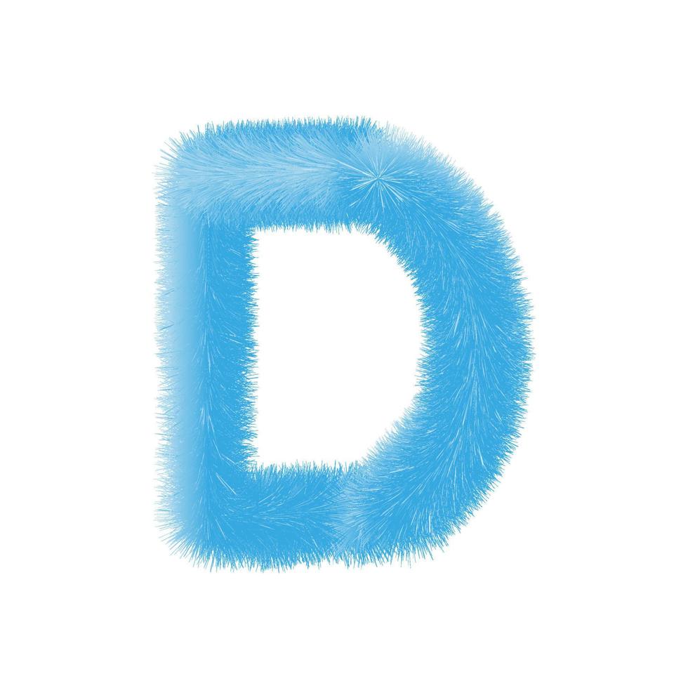 Feathered letter D font vector. Easy editable letters. vector