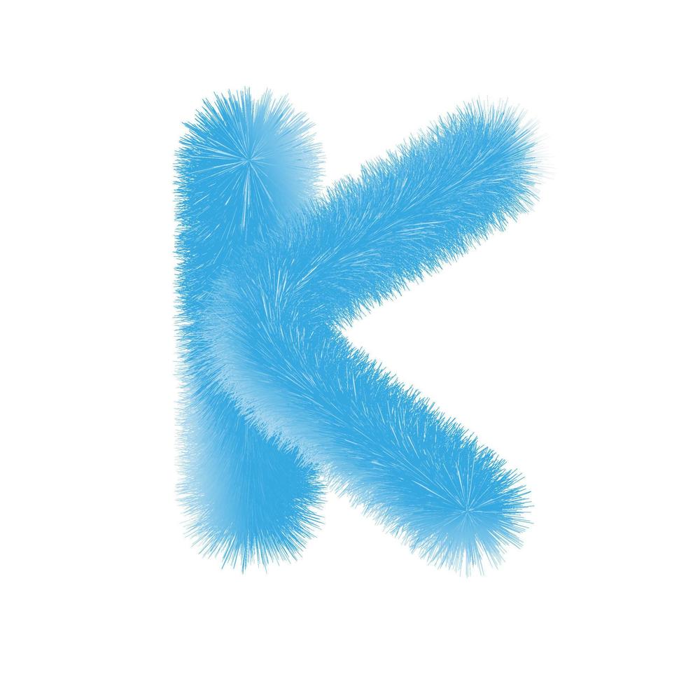 Feathered letter K font vector. Easy editable letters. vector