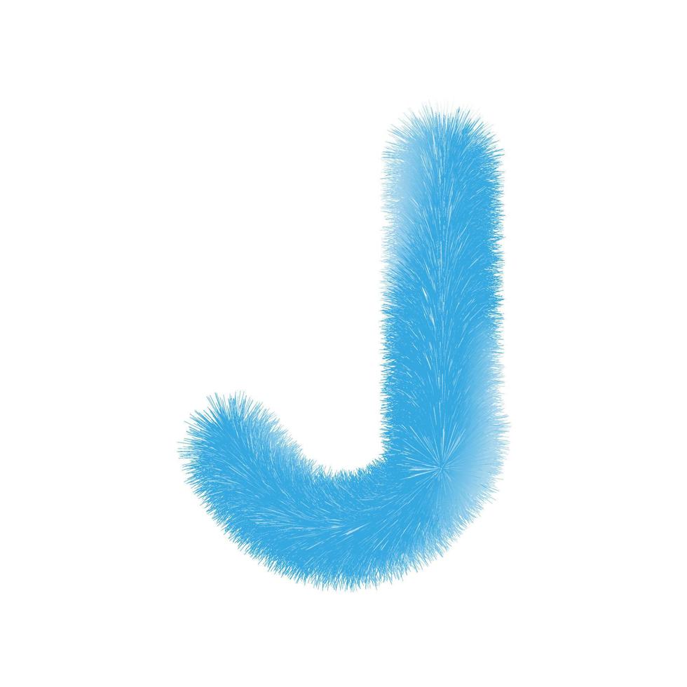 Feathered letter J font vector. Easy editable letters. vector