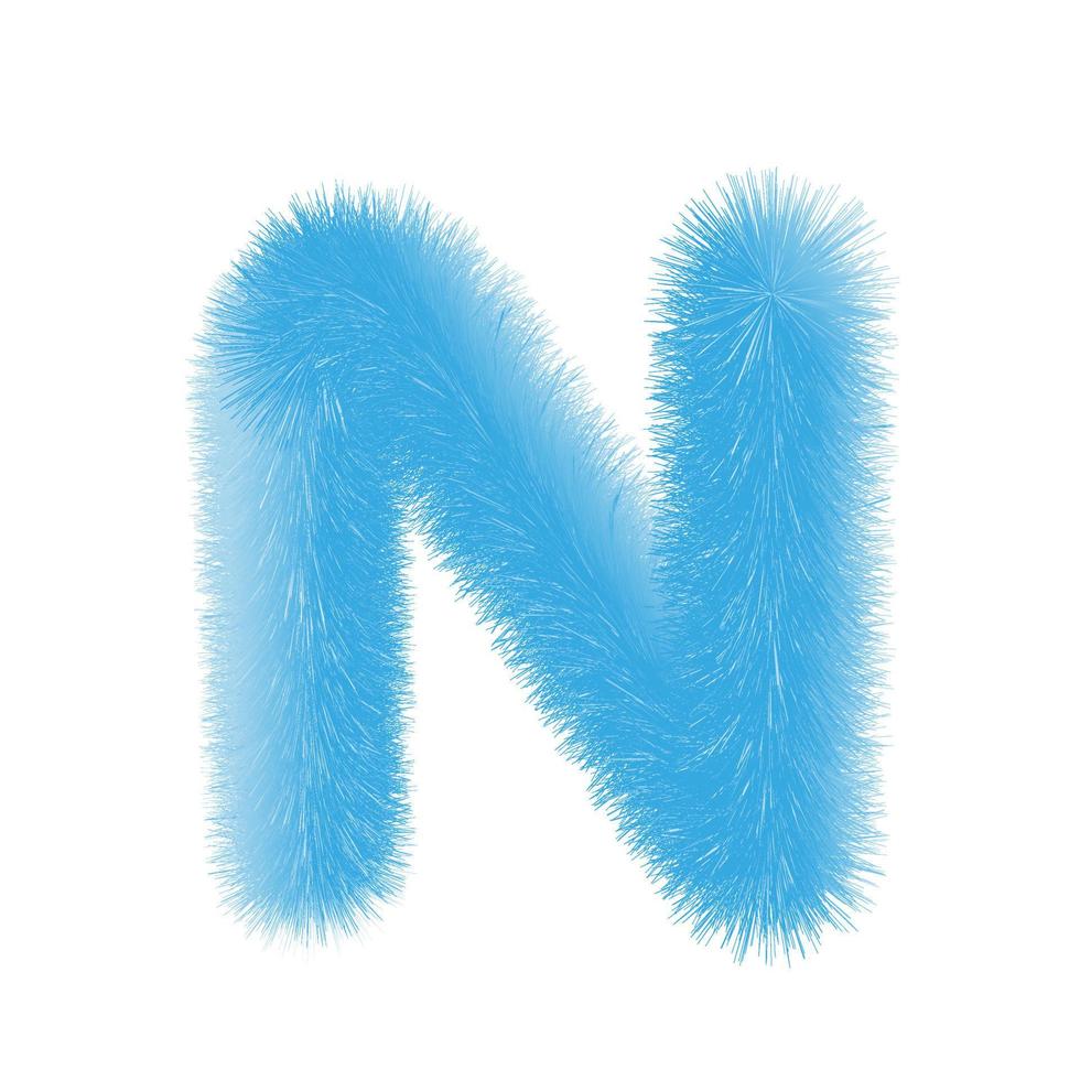 Feathered letter N font vector. Easy editable letters. vector