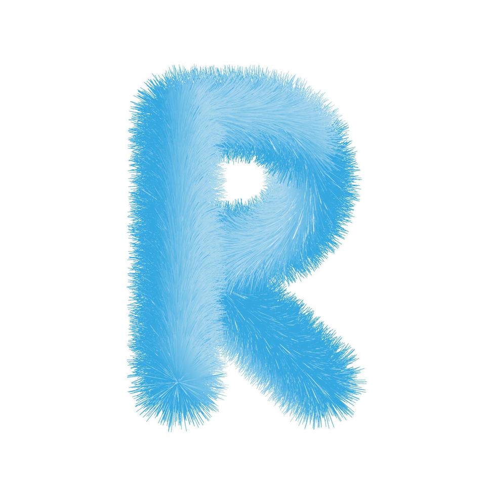 Feathered letter R font vector. Easy editable letters. vector