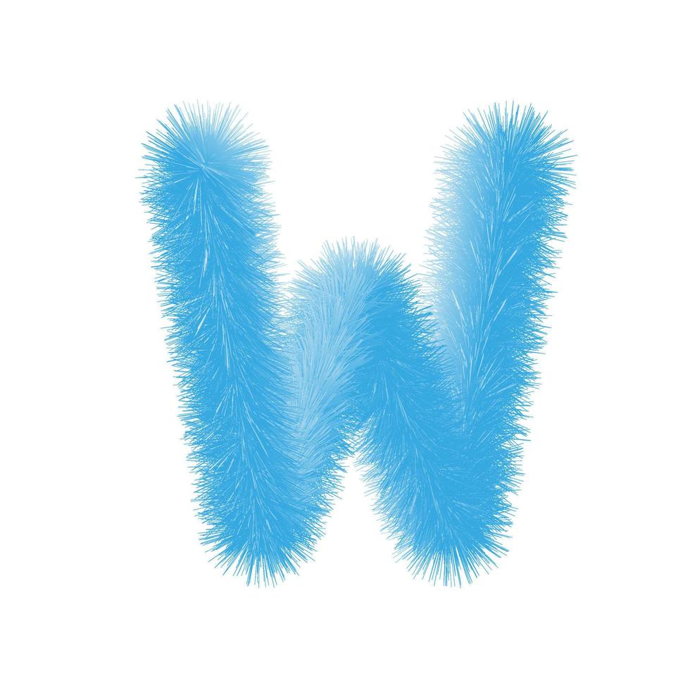 Feathered letter W font vector. Easy editable letters. vector