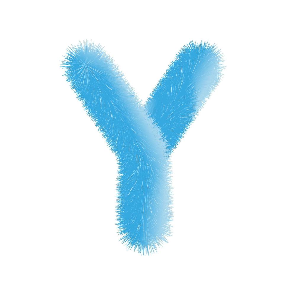 Feathered letter Y font vector. Easy editable letters. vector