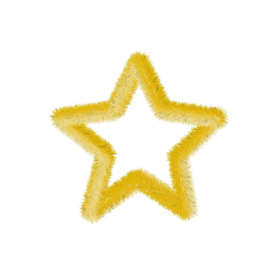 icono de estrella peluda amarilla. estrella esponjosa y suave. plantilla creativa editable. plumas brillantes suaves y realistas. amarillo esponjoso aislado sobre fondo blanco. vector