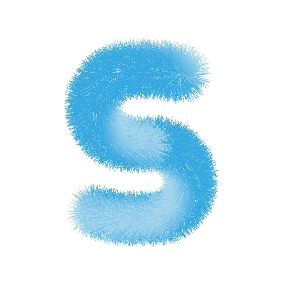 Feathered letter S font vector. Easy editable letters. vector