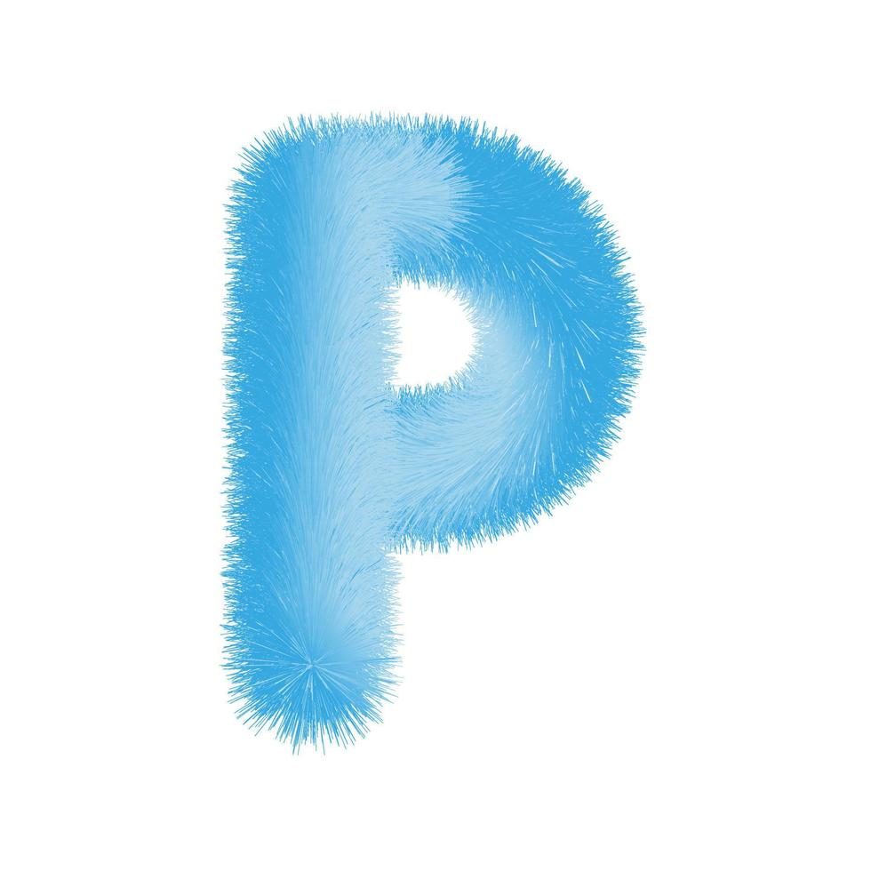 Feathered letter P font vector. Easy editable letters. vector