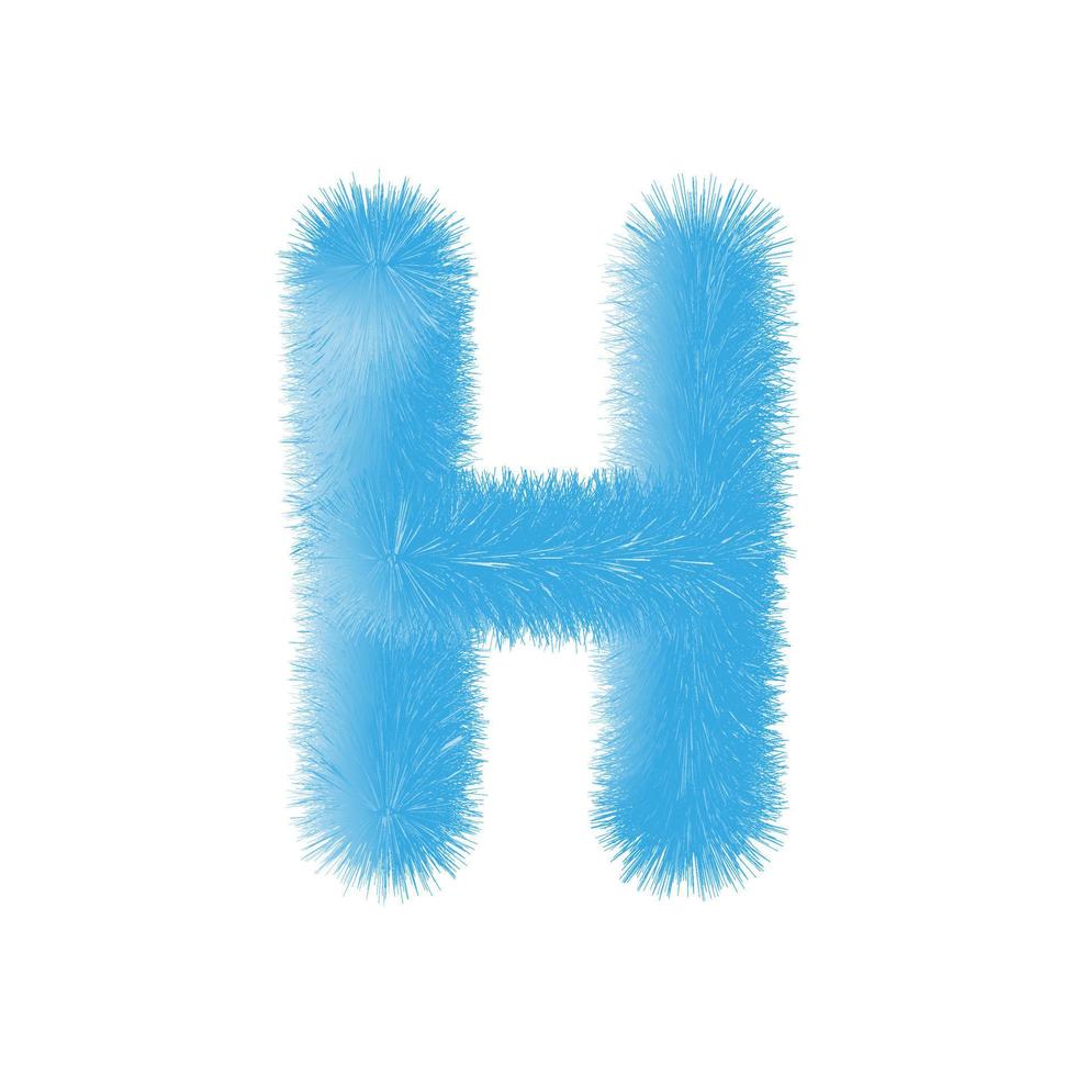 Feathered letter H font vector. Easy editable letters. vector