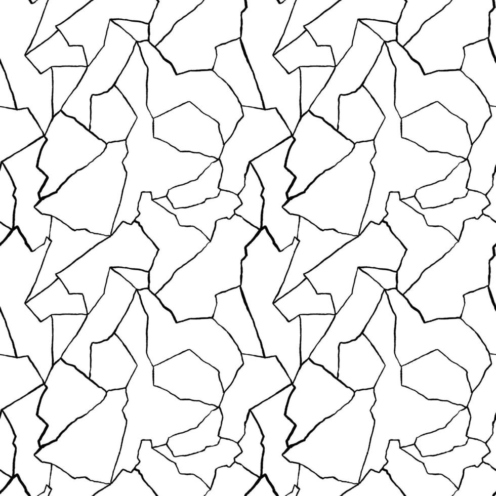 kintsugi art seamless pattern of splinters and different shards fragments with thin lines vector