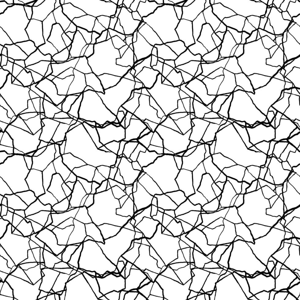 kintsugi art seamless pattern of splinters and different shards fragments with thin lines vector