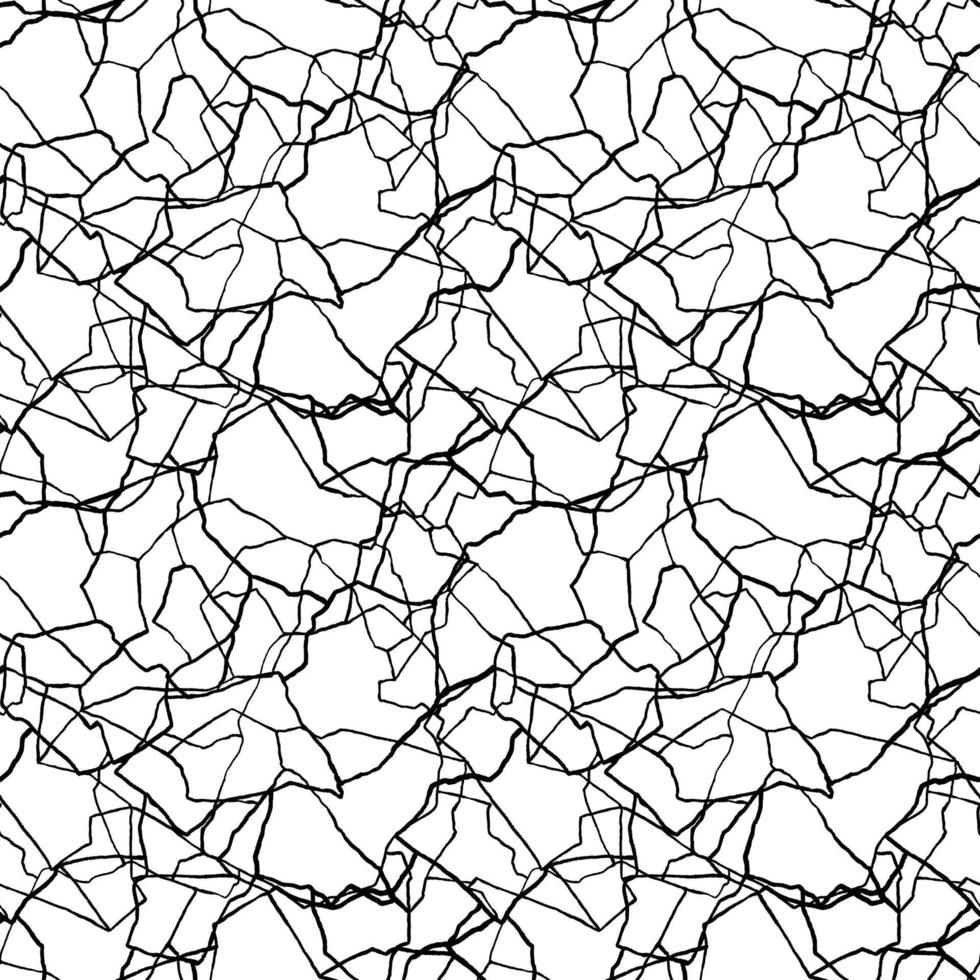 kintsugi art seamless pattern of splinters and different shards fragments with thin lines vector