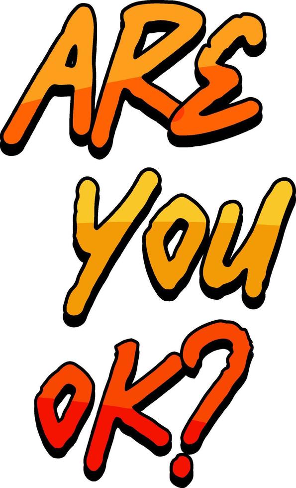 Font design for word are you ok vector