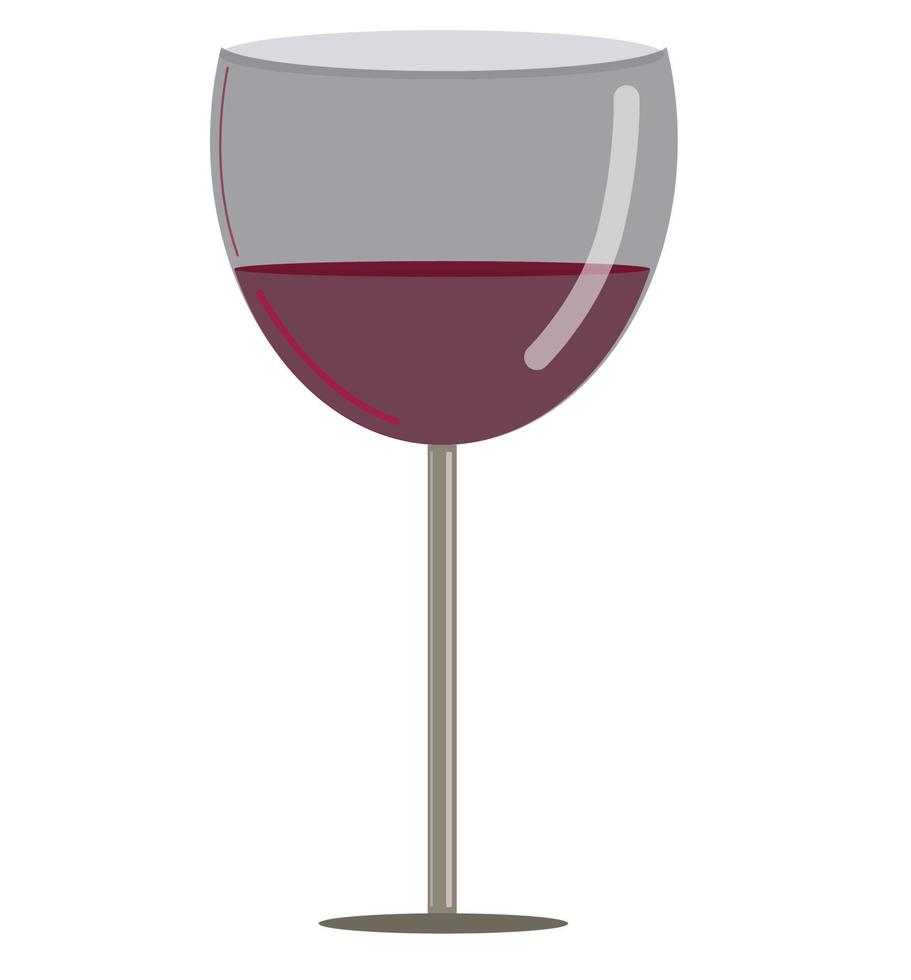 burgundy wine, illustration of a glass bottle and a glass of wine drink, a brush of blue grapes vector