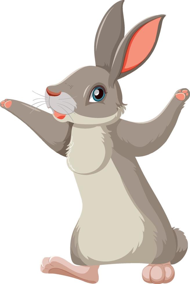 Gray bunny standing alone vector