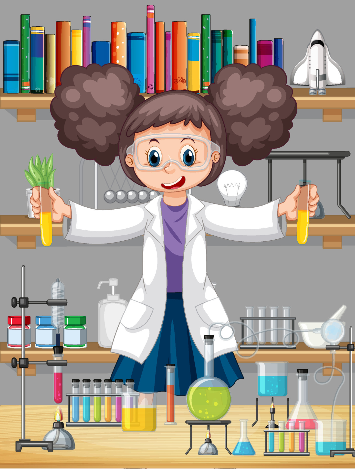 Laboratory scene with scientist cartoon character 6583531 Vector Art at Vecteezy Laboratory scene with scientist cartoon character 6583531 Vector Art at Vecteezy