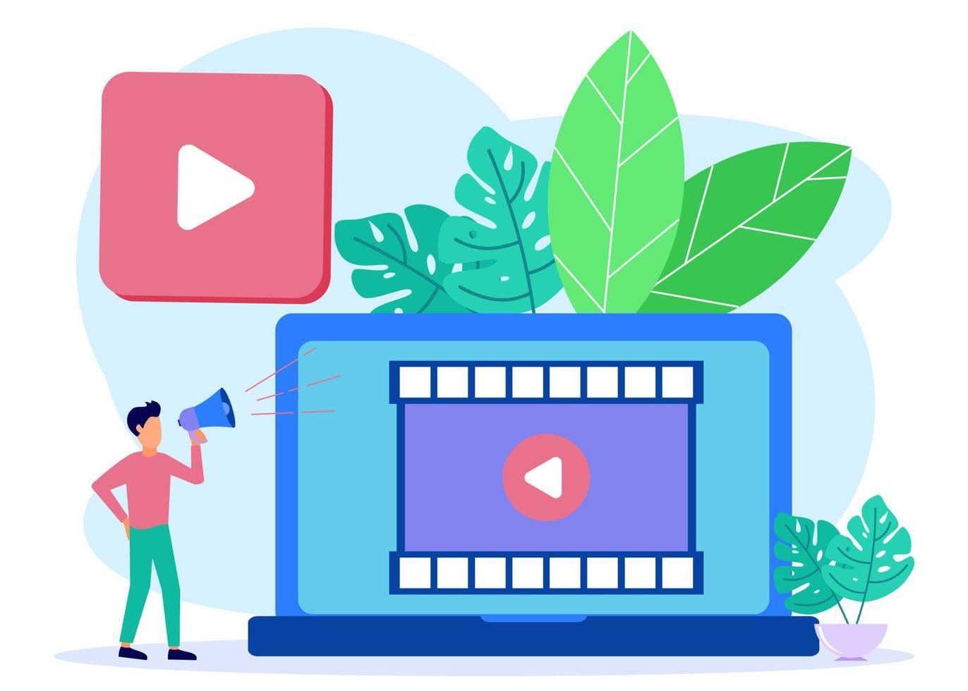 Illustration vector graphic cartoon character of video production services