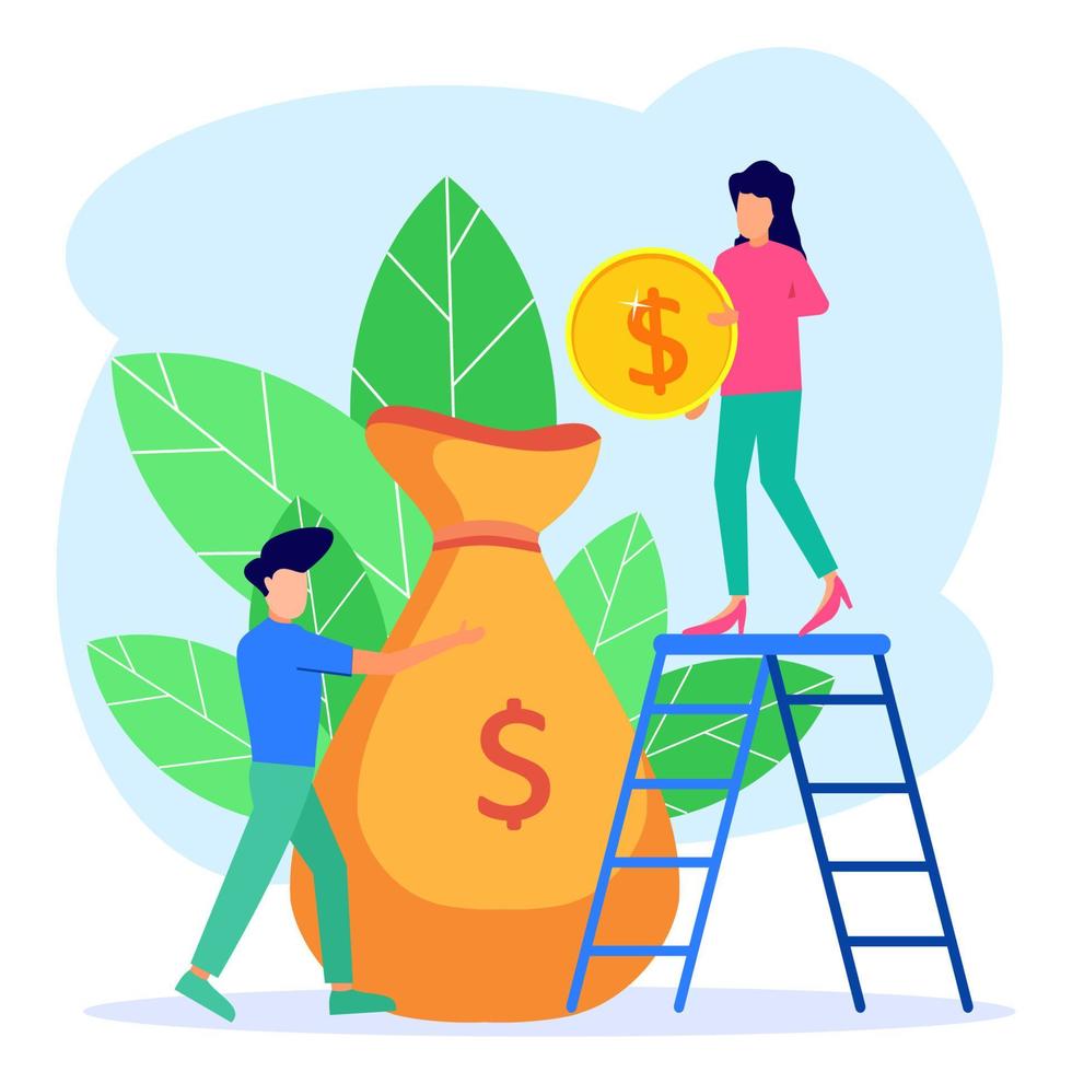Illustration vector graphic cartoon character of business growth