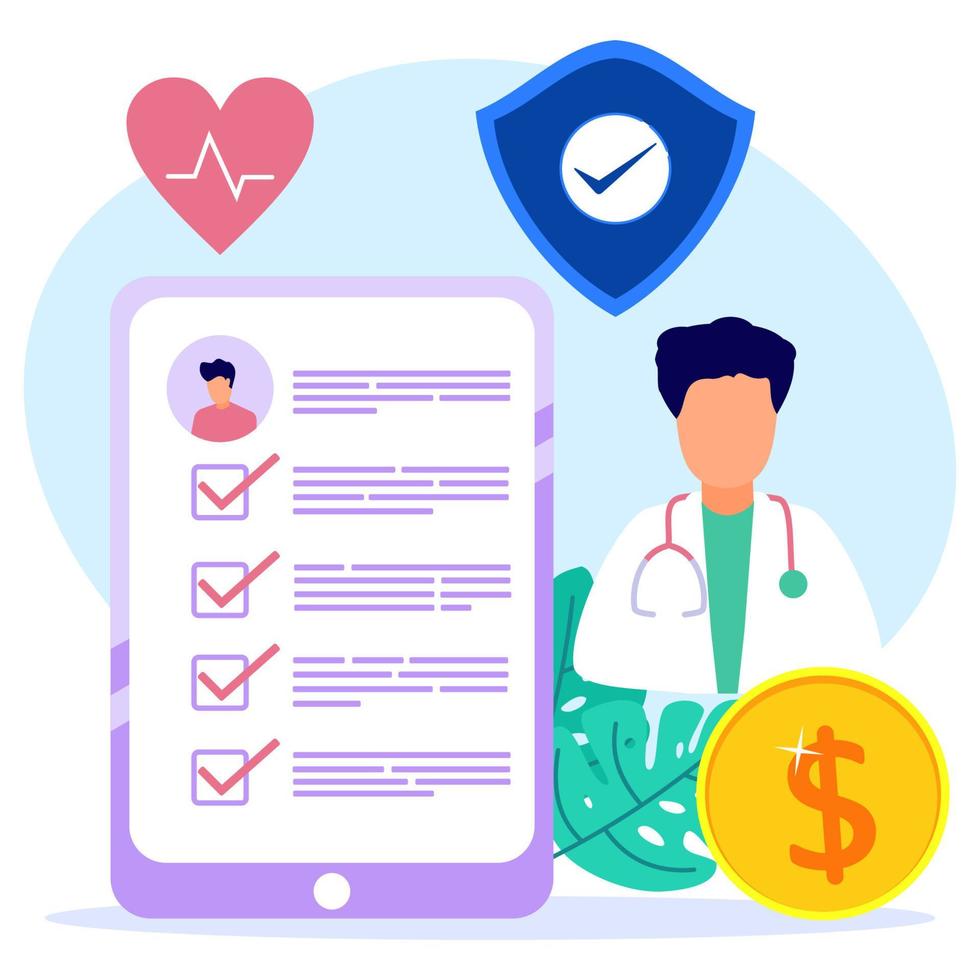 Illustration vector graphic cartoon character of health insurance