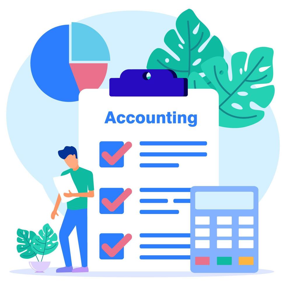Illustration vector graphic cartoon character of accounting