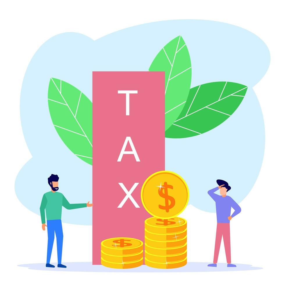 Illustration vector graphic cartoon character of pay taxes