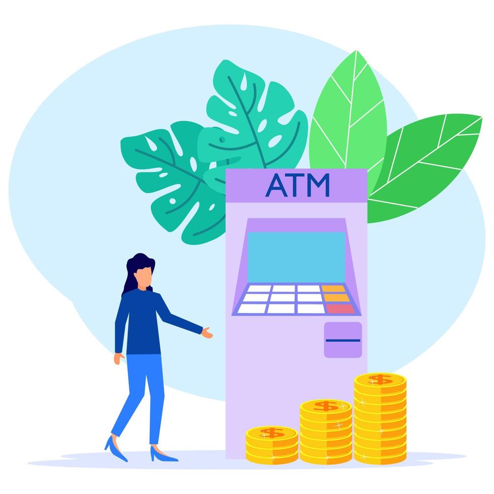 Illustration vector graphic cartoon character of money withdrawal