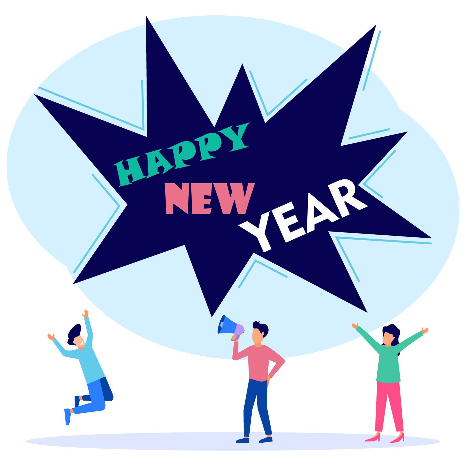 Illustration vector graphic cartoon character of happy new year 6584612
