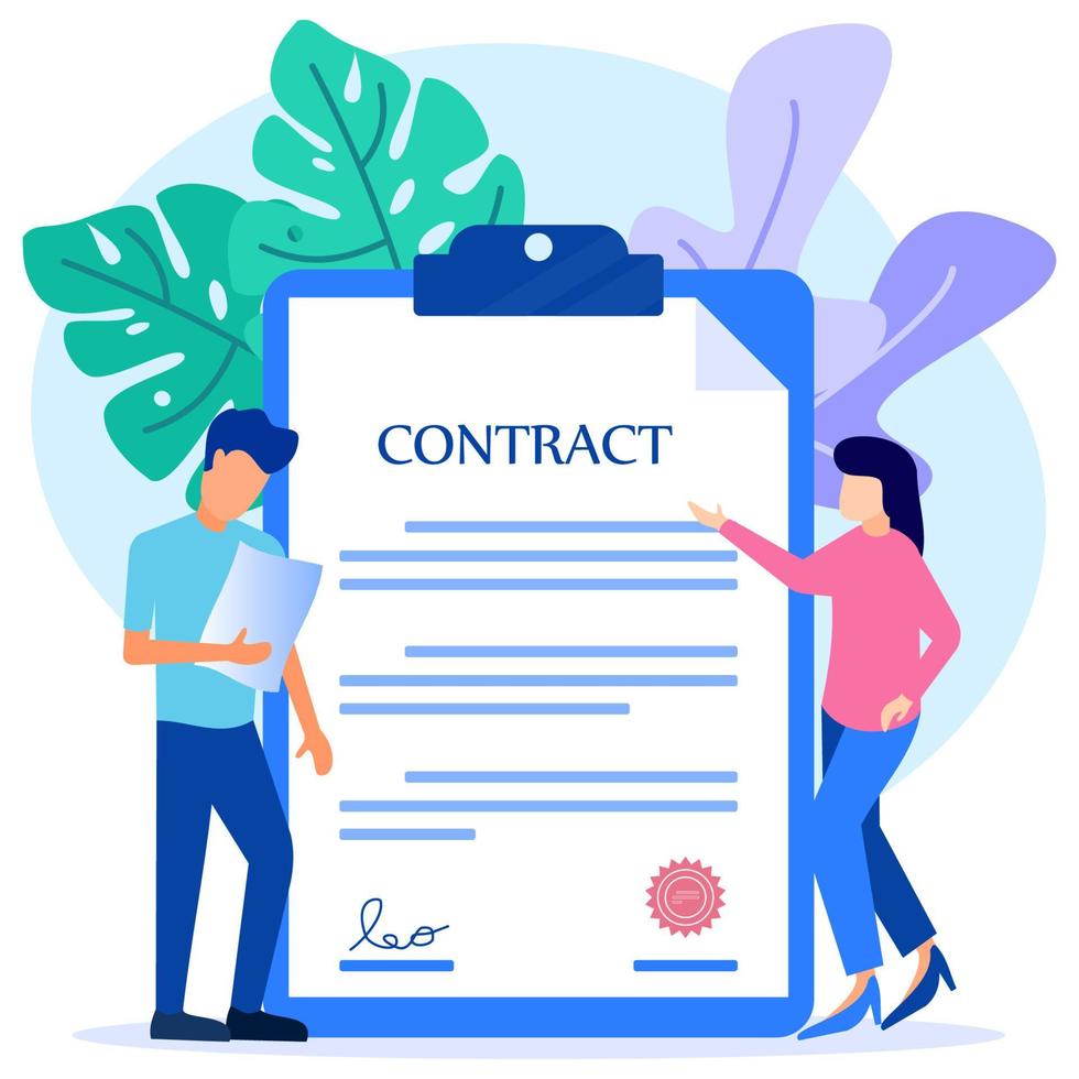 Illustration vector graphic cartoon character of contract