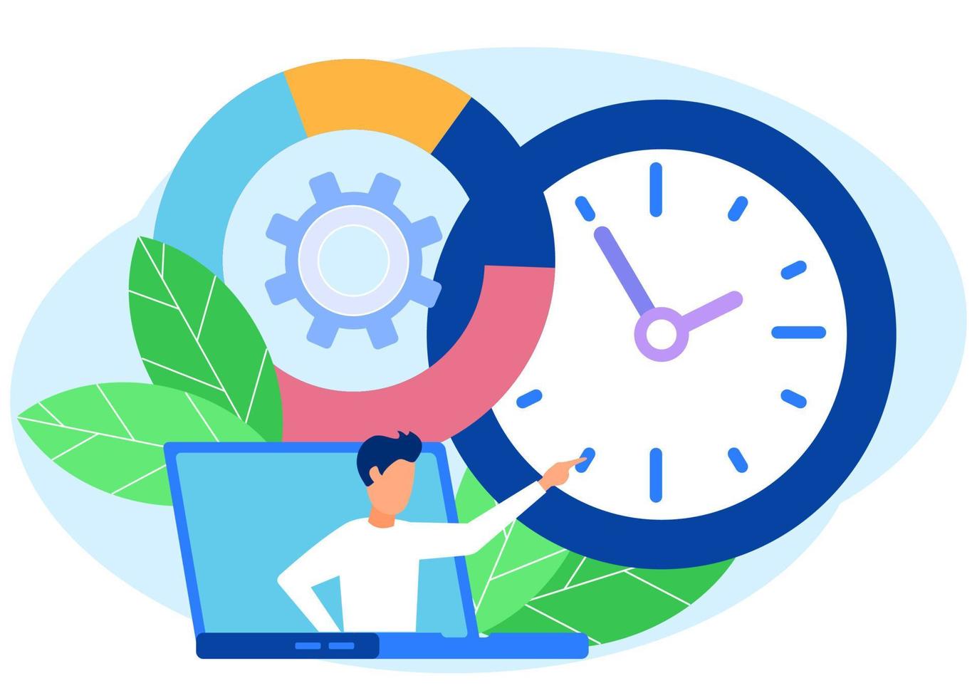 Illustration vector graphic cartoon character of time management