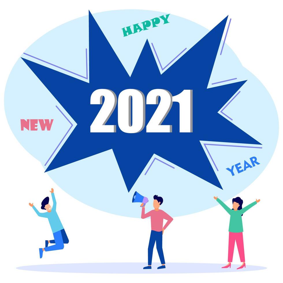 Illustration vector graphic cartoon character of happy new year