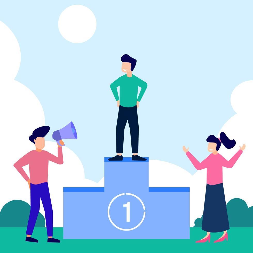 Illustration vector graphic cartoon character of Leadership achievements