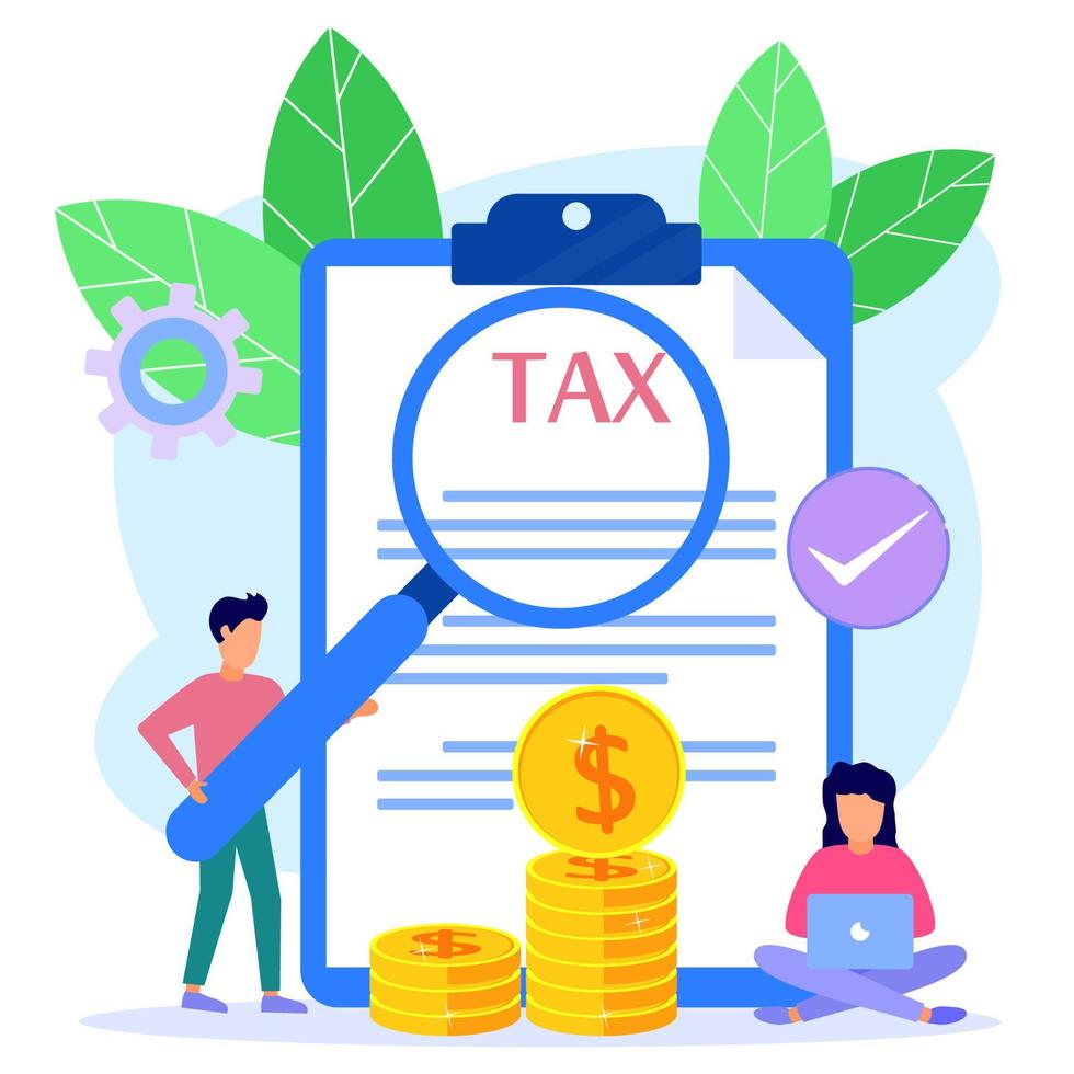 Illustration vector graphic cartoon character of online tax