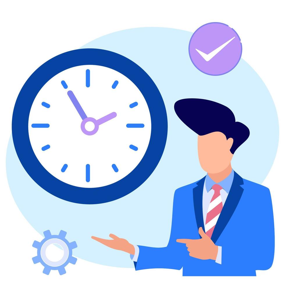 Illustration vector graphic cartoon character of time management