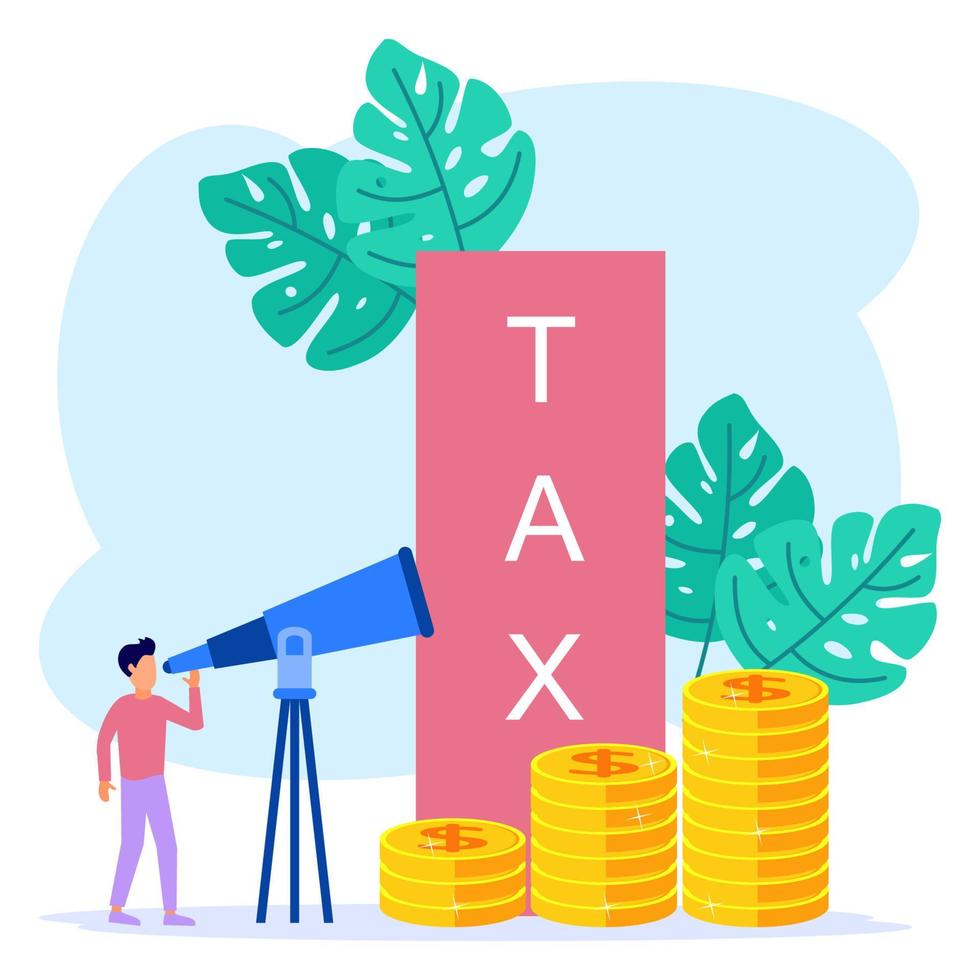 Illustration vector graphic cartoon character of pay taxes