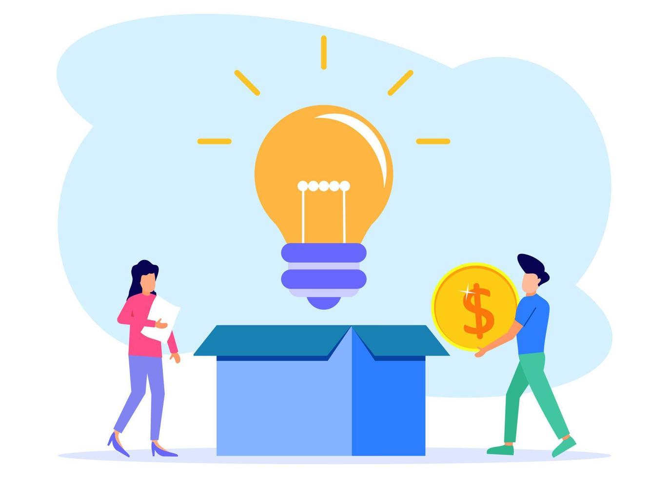 Illustration vector graphic cartoon character of business idea