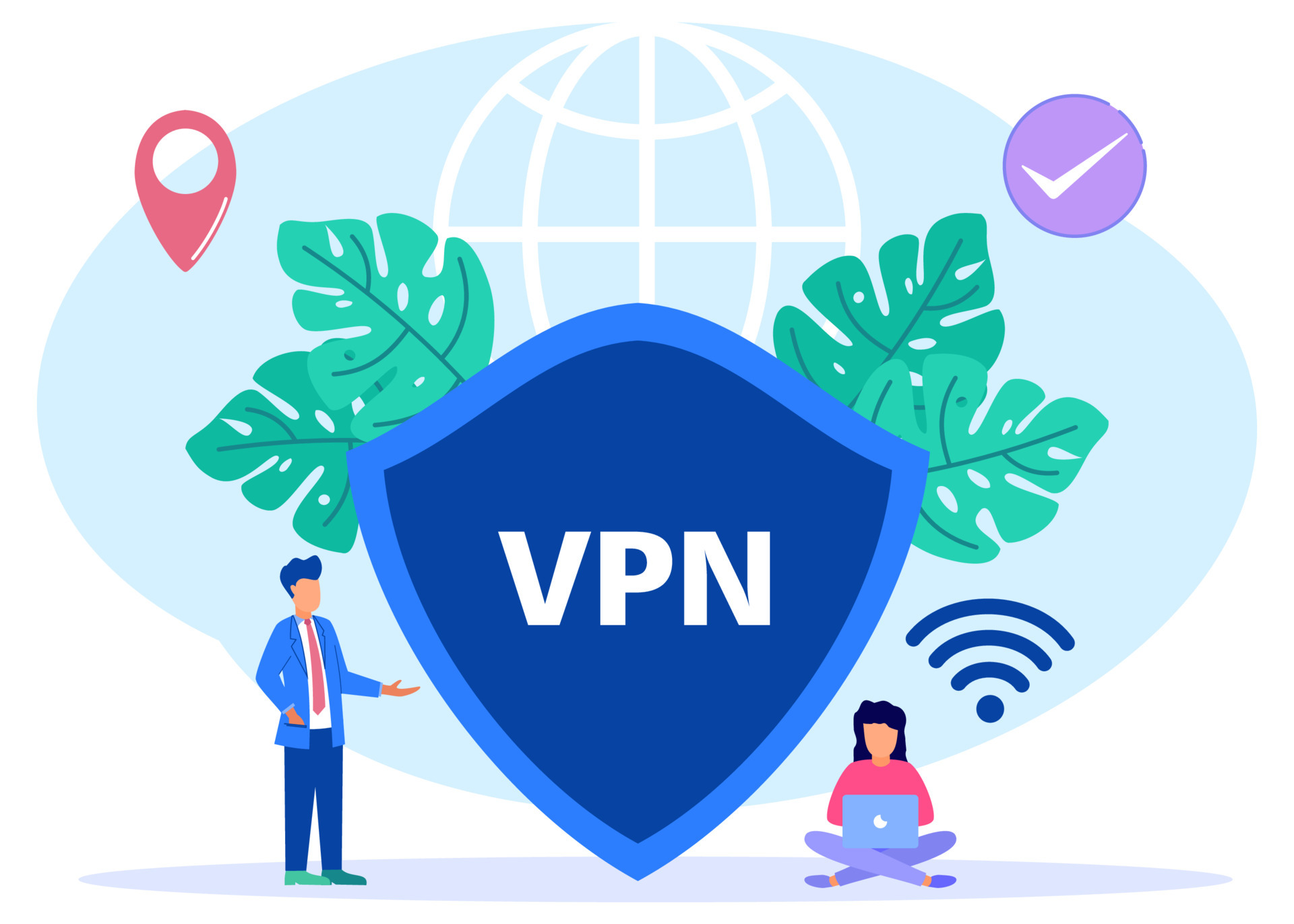 Illustration vector graphic cartoon character of VPN 6584830 Vector Art ...